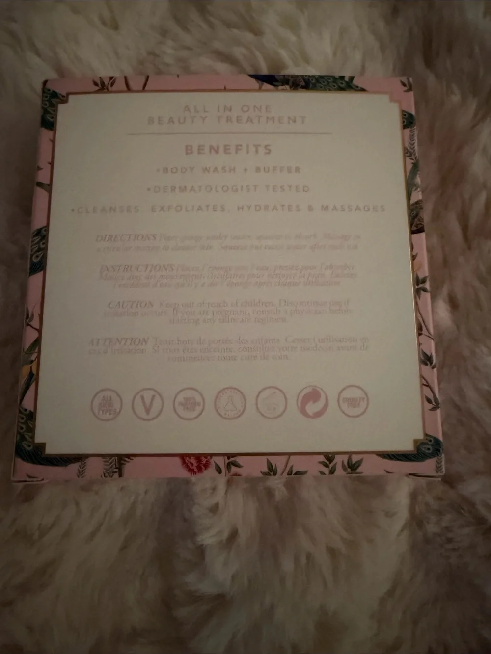Spongelle Apple Blossom Pink & Teal Exfoliating Body Buffer